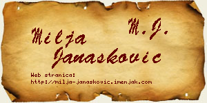 Milja Janašković vizit kartica